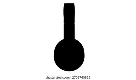 This image presents a black silhouette of a flask on a white background. It is ideal for depicting scientific research, chemical experiments, or laboratory work. The simple and clear design makes it