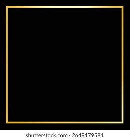 Esta imagem apresenta um contraste clássico: um quadrado preto nítido, definido com nitidez por uma borda dourada fina, mas impressionante. As linhas limpas e o contraste de cor em negrito tornam o visual visível.