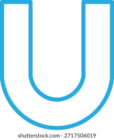 Esta imagem apresenta uma representação limpa e minimalista da letra 'u'. É apresentado como um contorno azul brilhante, criando um elemento gráfico simples, mas visualmente surpreendente. O design é moderno. profissional de alta qualidade detalhado moderno