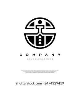 This image presents a modern monogram logo with intertwined letters set within a circular frame symbolizing a professional and elegant corporate identity
