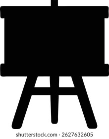 This image presents a solid black artist's easel, designed to support a canvas, which is perfect for painting and art. The sturdy three legged frame ensures stability.