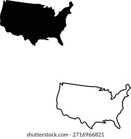 Esta Imagen presenta un contraste llamativo utilizando un mapa negro y una versión delineada, una silueta atrevida.