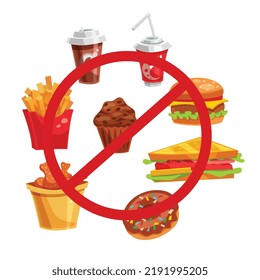 This image refers to ban foods at workplace and construction site. We can ban fast foods at outside or working place for asbestos exposure. Fast food and cold drinks should be banned to stay healthy.