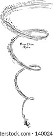Dieses Bild stellt die Nose Spin Flying von Airplane, Vintage Line-Zeichnung oder Gravur-Illustration dar.
