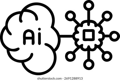 This image represents artificial intelligence connecting to a computer chip, symbolizing the integration of AI with hardware for advanced computing and automation.