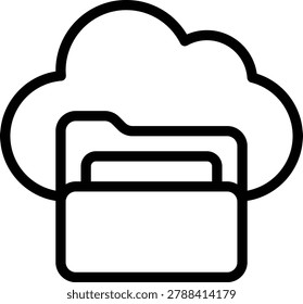 This image represents a cloud storage theme, illustrating the concept of digital data storage accessible over the internet. It features a cloud symbol with a folder, emphasizing the virtual storage of files and the convenience of accessing data anytime and anywhere.
