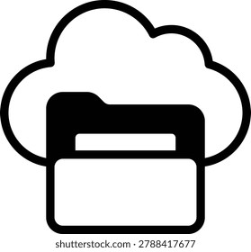 This image represents a cloud storage theme, illustrating the concept of digital data storage accessible over the internet. It features a cloud symbol with a folder, emphasizing the virtual storage of files and the convenience of accessing data anytime and anywhere.