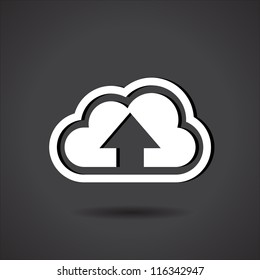 This image represents a cloud upload illustration./Upload to Cloud