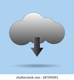 This image represents a cloud upload with app illustration. Cloud App
