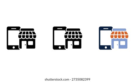 Dieses Bild repräsentiert die lokale geschäftliche Sichtbarkeit und mobile Kundenansprache durch eine Reihe von Symbolen, die Smartphone darstellen