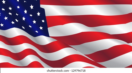 This image represents an United States Flag in a july day. / United States Flag