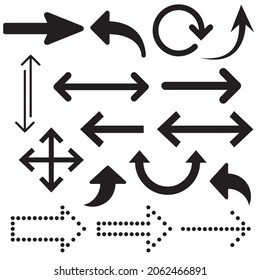 This image is Round Shape Black Vector Arrows Collection