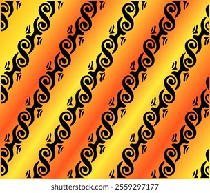 This image is seamles pattern background with ornament batik motif design 