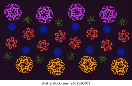 This image is seamles pattern background design with ornament motif 