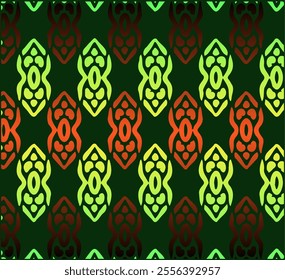 This image is seamles pattern ornament design with gardient powerful color 