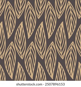 This image is a seamless design pattern. It features long tropical leaves in a repeating pattern. sstkBackgrounds 