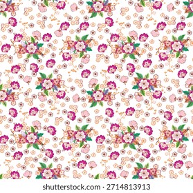 Esta Imagen es de un patrón floral sin fisuras, a menudo utilizado para textiles y artículos para el hogar.