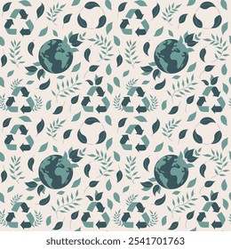 Esta imagem é um padrão perfeito com símbolos de reciclagem ecologicamente corretos.