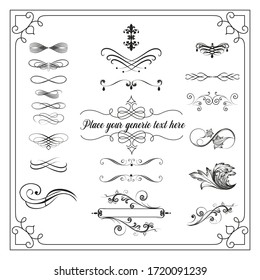 This image is a set of Vintage Decorative Ornament Borders and Page Dividers. / Vintage Decorative Ornament Borders and Page Dividers / Vintage Decorative Ornament Borders and Page Dividers - Vector