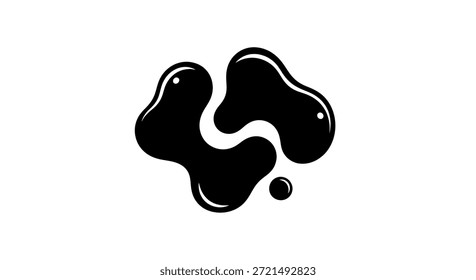 This image showcases an abstract black ink drop, exhibiting a fluid form and dynamic design. Its smooth curves and elegant simplicity make it a captivating visual element suitable for modern