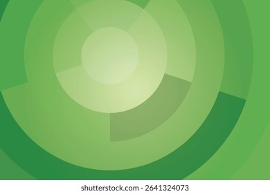 This image showcases an abstract design featuring concentric circles in varying shades of green. Geometric shapes are incorporated, creating a visually appealing pattern.