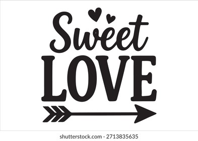 This image showcases a beautiful "sweet love" design with a heart and arrow, perfect for romantic themes.