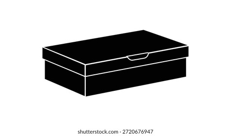 Esta Imagen muestra una caja negra representada en un estilo de silueta clara y limpia.