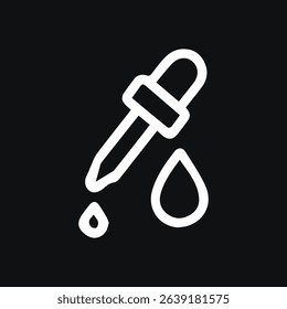 This image showcases a bold pipette icon against a dark background symbolizing precision in science chemistry and medicine for drops applications and research