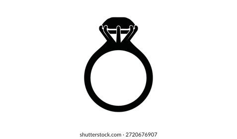 Esta Imagen muestra una atrevida silueta de un anillo de diamantes, destacando su distintivo estilo negro.