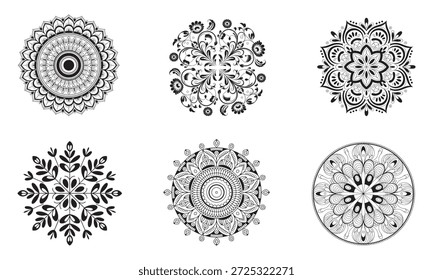 Dieses Bild zeigt eine Sammlung von komplizierten geometrischen Rahmendesigns. Diese Ränder können für verschiedene dekorative Zwecke verwendet werden, wie z.B. im Grafikdesign, Scrapbooking oder als dekorative Elemente in der digitalen Kunst.