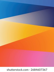 Esta imagem mostra um projeto geométrico abstrato dinâmico. Linhas diagonais e um espectro de cores criam uma composição visualmente atraente e moderna, ideal para várias aplicações.