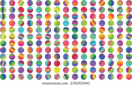 This image showcases a dynamic arrangement of colorful circles in a structured grid, perfect for adding a playful and modern touch to any design project.