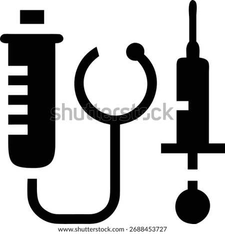 This image showcases essential medical tools, including a syringe and stethoscope, vital for healthcare professionals in diagnosing and treating patients effectively.