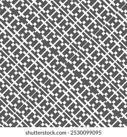 Cette Image présente un hachurage géométrique avec des lignes diagonales qui se croisent et forment une grille. Le design consiste en des lignes grises épaisses s'étendant en diagonale sur fond blanc, créant un ensemble
