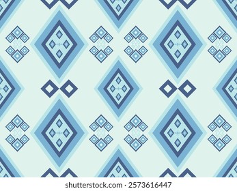 This image showcases a graphic pattern with repeating geometric shapes, primarily in green and white. The design features symmetrical and orderly arrangements of shapes, using intricate lines and form