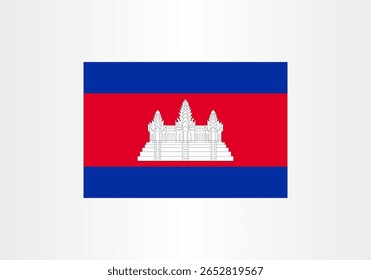 This image showcases the national flag of Cambodia, a vibrant symbol of the nation's identity and history.
