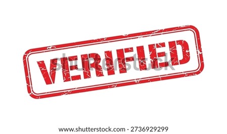 This image showcases a prominent red stamp with the word 'verified' boldly printed in white. It symbolizes authentication, trustworthiness, and a successful validation process.