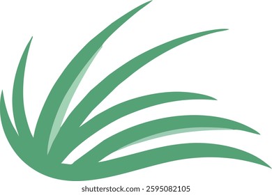 This image showcases a simple and modern representation of grass blades with a curved, flowing design. The blades are arranged in an arc shape, giving a sense of movement and natural elegance.
