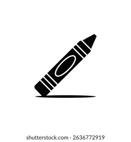 This image showcases a single, solid black crayon with its tip and paper label clearly defined. Ideal for educational materials and art-themed designs.