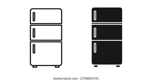 This image showcases sleek and contemporary refrigerator designs in black and white. Ideal for modern kitchens, these appliances feature a top freezer and bottom freezer configuration, emphasizing functionality and style.