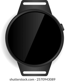 This image showcases a sleek and minimalistic smartwatch frame template with a modern black finish