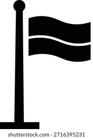 Esta Imagen muestra un diseño de bandera negro, presentado en un estilo de silueta audaz.