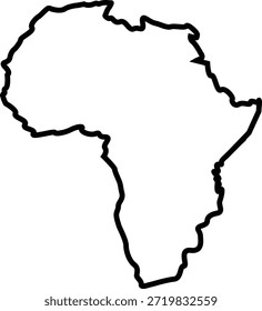 Esta Imagen muestra un marcado contorno blanco y negro, una silueta distintiva del continente africano.