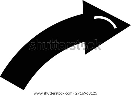 This image showcases a striking black arrow, notable for its sleek, curved silhouette style.
