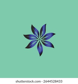 This image showcases a striking and modern graphic design of a stylized flower or a rosette of leaves. Its bold colors and clean, symmetrical form make it highly eye-catching.