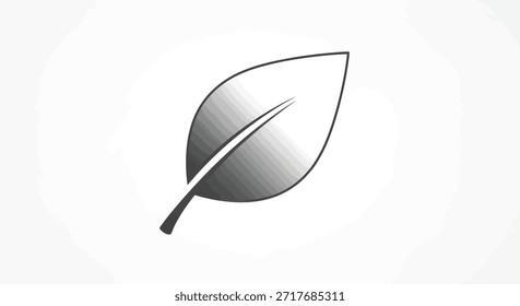 Esta Imagen muestra una ilustración estilizada de hojas en varios tonos de gris sobre un fondo blanco y limpio. El diseño minimalista transmite temas de naturaleza, ecología y vida orgánica. Ideal