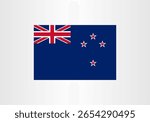 This image showcases a vector illustration of the New Zealand flag. Representing the country