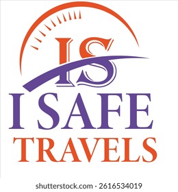 This image showcases a vehicle branding mockup for a company named "I Safe Travels". Here's a detailed description of the visual and design elements:

