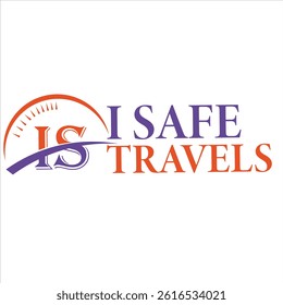This image showcases a vehicle branding mockup for a company named "I Safe Travels". Here's a detailed description of the visual and design elements:

