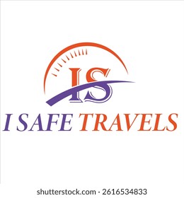 This image showcases a vehicle branding mockup for a company named "I Safe Travels". Here's a detailed description of the visual and design elements:

